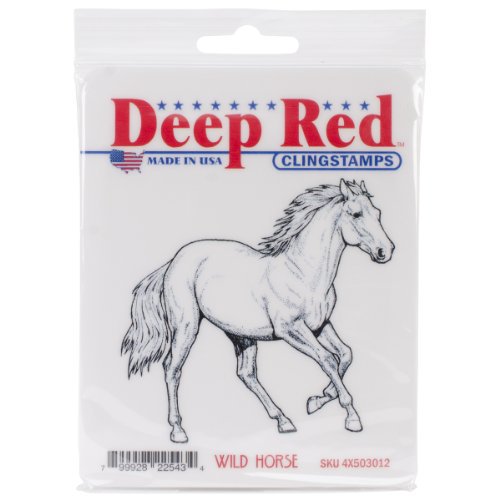 Deep Red Stamps Wild Horse Rubber Stamp