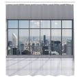 thumbnail image 3 of Ambesonne City Shower Curtain, Big Window Downtown View, 69"Wx75"L, Grey White, 3 of 5