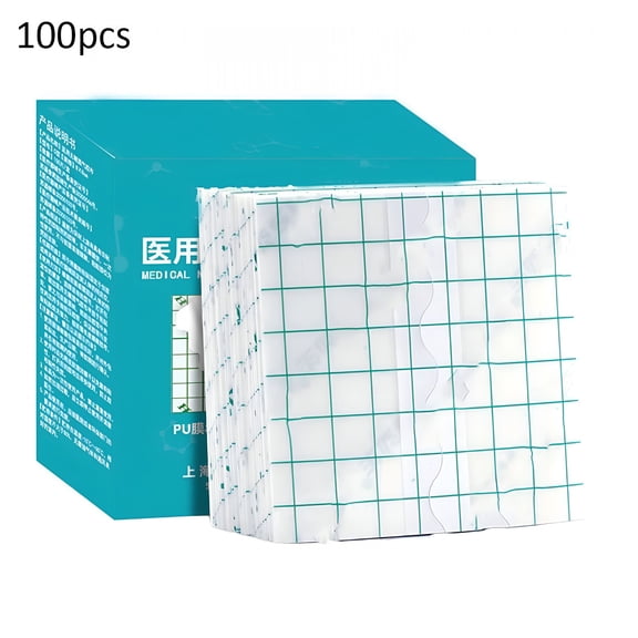 QARUN 2026 New Transparent Film Dressing 100 Packs,Waterproof Adhesive Clear Bandages 4 in X 5 In,Wound Cover for Iv Shield,Tattoo Aftercare Bandage,For Hospital,Home,Travel