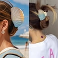 thumbnail image 4 of Yokua Elegant Hair Claw Seashells Ponytail Holder Delicate Barrettes Strong Hold, 4 of 20
