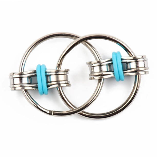 Llavero Metal Cadena Bicicleta Antiestrés Fidget Hand Spinner Toys (claro) Azul