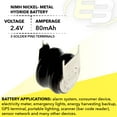 thumbnail image 4 of 2/V80H 3 Pin 2.4V 80mAh Battery 55608302059 for RTC, MBU, Removable Flashlight, 4 of 6