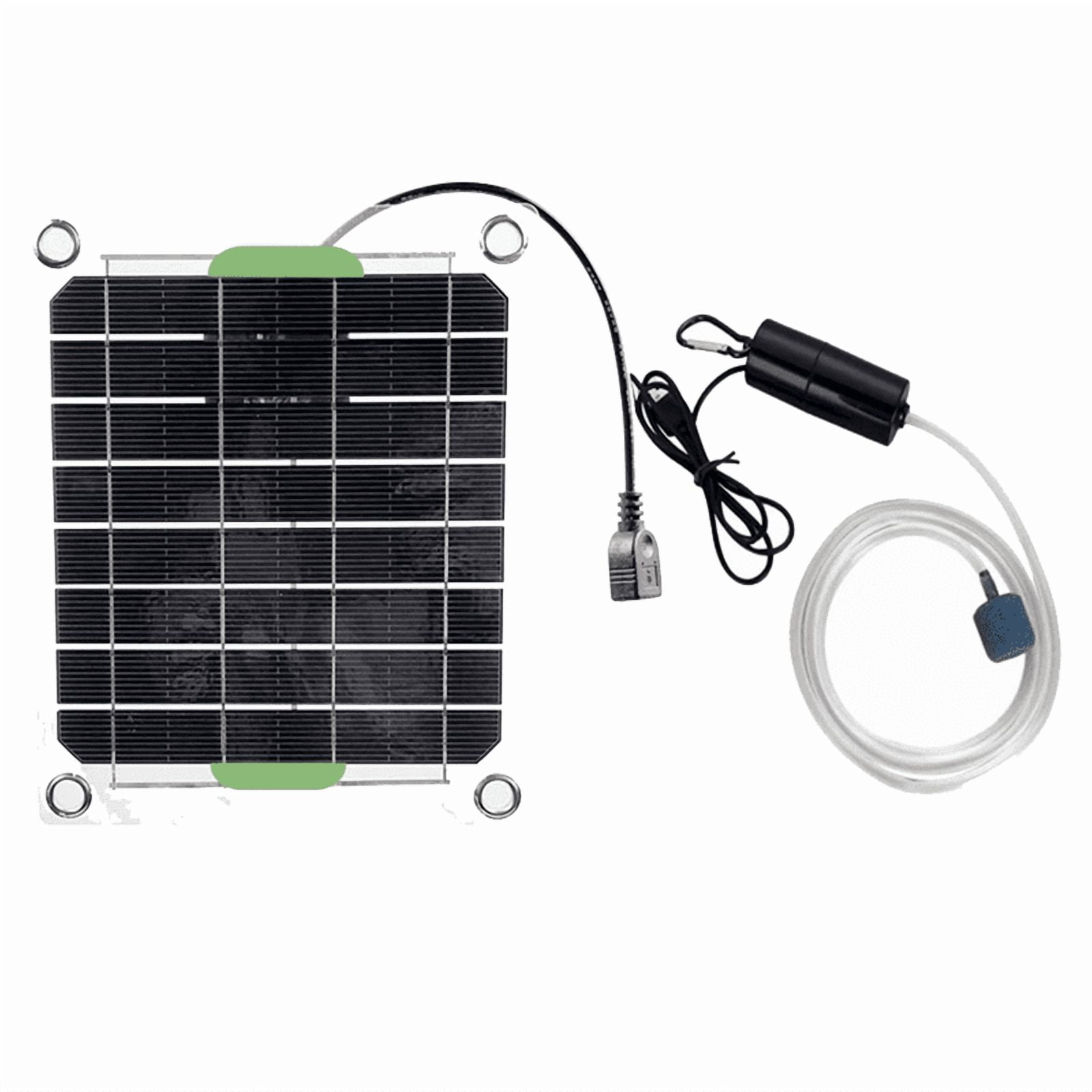 20W Aquarium Air Pump Solar Power Oxygenator for Fish Tank Oxygen Pump USB Charging Pond Water Pump,1 x Solar Aquarium Oxygen Pump Set,Black