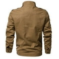 thumbnail image 2 of IYTR Mens Jackets Solid Color Long Sleeve Jacket Button Zipper Lapel Loose Leather Jackets Coat with Pocket Khaki XXXXXL, 2 of 6