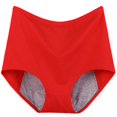 thumbnail image 1 of dianhelloya Women Casual High Waist Menstrual Period Leak Proof Underwear Cotton Briefs, 1 of 8