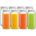thumbnail image 1 of 8 Pcs Bouteilles Réutilisables 16Oz Bouteilles en Verre avec Bouchon avec Couvercles et Pots, 1 of 8