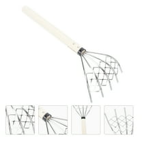Soimiss 1Pc Clam Rake with Net Stainless Steel 5 Claw Wood Handle for Gardening