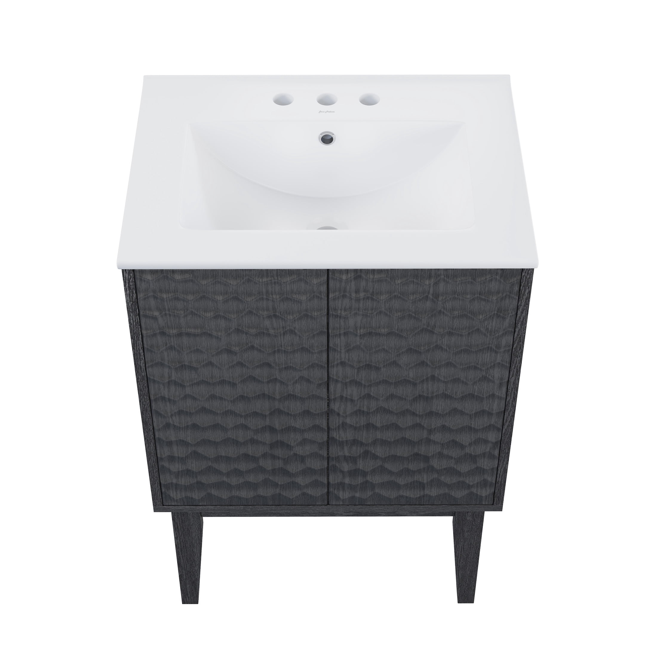 Bosse 24" Freestanding Bathroom Vanity in Black Oak with 3-Hole Centerset Sink Top