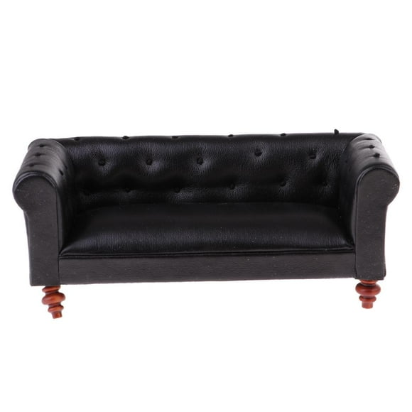 Long Sofa Bed European Model Furnishing Furniture Miniature Black