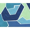 thumbnail image 2 of Inuit 24x20 Black Ornate Wood Framed with Double Matting Museum Art Print Titled - Teal and Blue Jigsaw, 2 of 4
