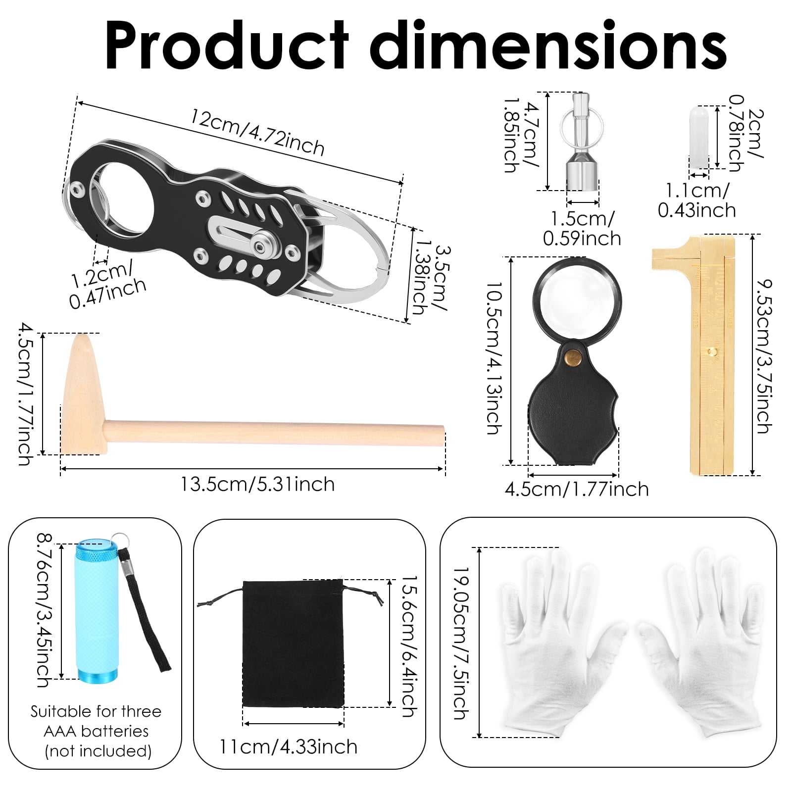 Pocket Coin Tester Kit Portable Gold and Silver Coin Ping Testing Integrate Acoustic Magnetic and Dimensional Detection
