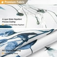 thumbnail image 4 of Eucalyptus Plant Shower Curtain, Botanical Fabric Shower Curtain Set with 12 Hooks, Water Resistant, Watercolor Leaves with Floral Decorative Cloth Shower Curtains for Bathroom, 72x72, Blue, 4 of 6
