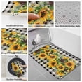 thumbnail image 6 of Sunflower Bath Mat 3 Piece Bathroom Rug Set, Rustic Brown Country Star Black Checkered Non Slip Bath Rug Contour Mat and Toilet Lid Cover, Absorbent Shower Mats Soft Bath Rugs and Mats Sets, 6 of 8