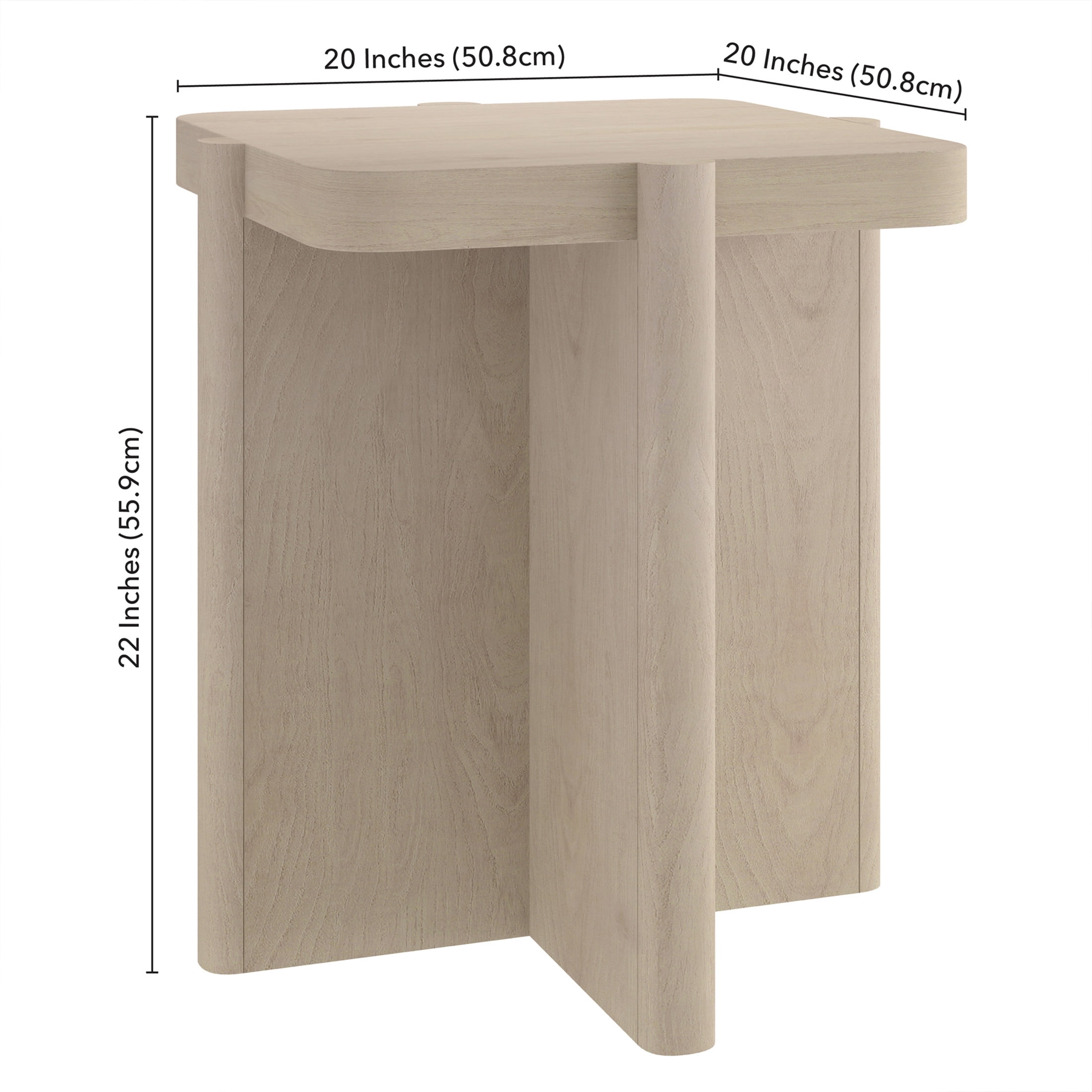 Evelyn&Zoe Modern/Contemporary 20" Wide Alder White Side Table