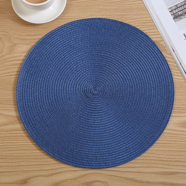 Posavasos redondo de polipropileno tejido para mesa de comedor, con aislamiento térmico, tejido simple, retro, ligero y lujoso