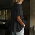 thumbnail image 5 of Zedker Womens Puff Sleeve Babydoll Tops Summer Flowy Pleated Cotton T-Shirts Casual Loose Fit Cute Blouse Black L, 5 of 9