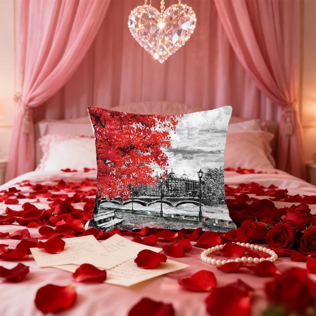 Fundas de almohada decorativas | Fundas de cojín navideñas para sofá y silla | Fundas de cojín de poliéster suave para sala de estar y dormitorio | Juego de 1
