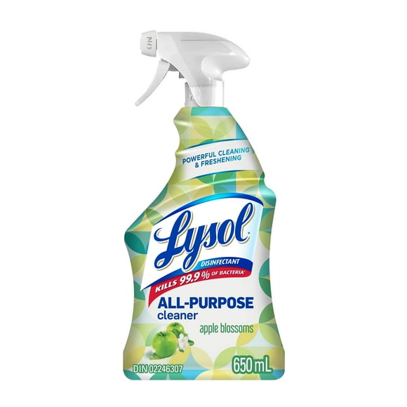 Pack of 2 Lysol All Purpose Cleaner Trigger, Green Apple, Powerful Cleaning & Freshening, Kills 99.9% of Viruses & Bacteria, 650mL
