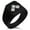 Black, variant on Stainless Steel Saito II Samurai Crest Needle Stripe Pattern Biker Style Polished Ring