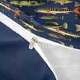 thumbnail image 4 of Castle Fairy Panfish Tile Duvet Cover King,Mixed Bass Navy Pattern King Bedding,Moss Navy,Navy Blue Reversible,3 Pieces,No Comforter,1 Duvet Cover and 2 Pillowcases, 4 of 6