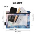 thumbnail image 3 of Dailycode 2 Pack Pencil Pouch for 3 Ring Binder Smooth Zipper Folders with Pockets Clear Window Pencil Case, Romantic Purple Heart, 3 of 6