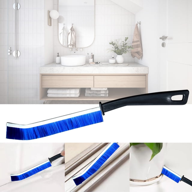 Fiudx Cepillo para Limpiar Huecos, Cepillo de Cerdas Resistentes, Mango Ergonómico, Limpiador de Azulejos para Baño y Cocina, Cepillo para Ranuras de Ventanas, Herramienta Higiénica para El Hogar, Li