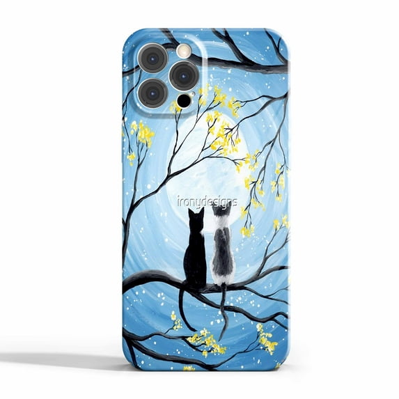 Cats Moon Case Compatible with iPhone 11 Pro,Aesthetic Art Design Full Cover Protective Case