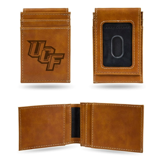 Central-Florida-UCF-Knight's Laser Engraved?Brown Front Pocket Wallet/Money Clip