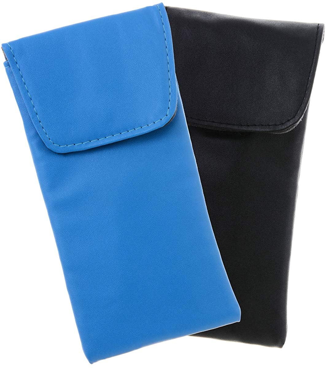 2 Pack Eyeglass Case Top Closure, Slip In Eyeglass Case Soft Faux