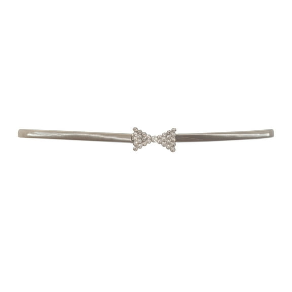 eVogues Plus size Bow Pendant Buckle Metal Elastic Waist Belt Silver Tone