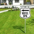 thumbnail image 5 of Hotel Spa Left (10 Pack) 12 inch X 12 inch Shield Shaped Rust-Free Aluminum Metal Signs with Aluminum Mounting Stakes Weather Resistant Made in the USA, 5 of 8