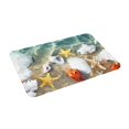 thumbnail image 5 of Salouo Seashell On The Beach Pattern Outdoor Indoor Sturdy Doormats 16’’×24’’, Anti Fatigue Soft Flannel Thick Door Mat,Non-Slip Rectangle Rug Cushion, 5 of 7