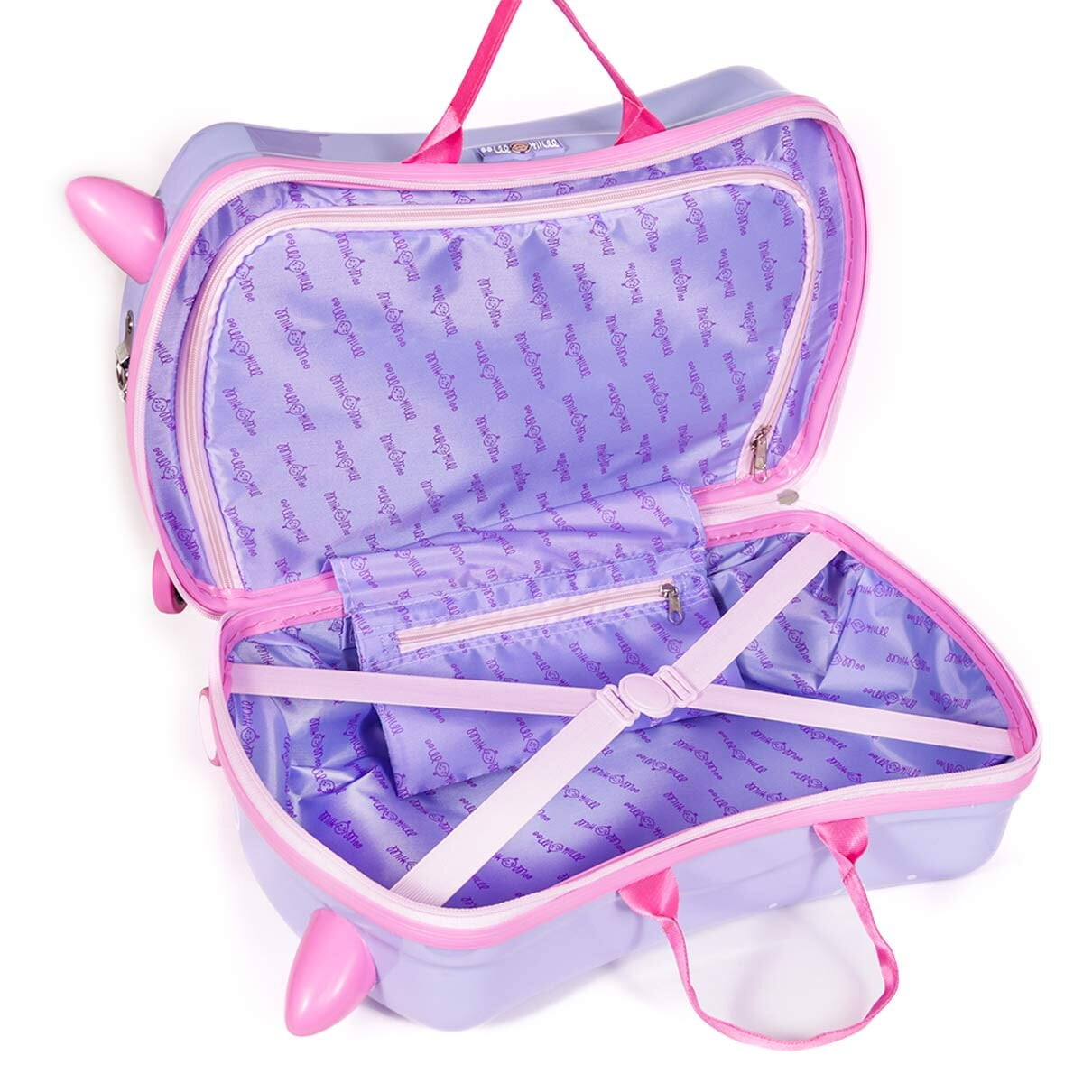 Milk&Moo 9.80" Rideable Kids Suitcase, Purple
