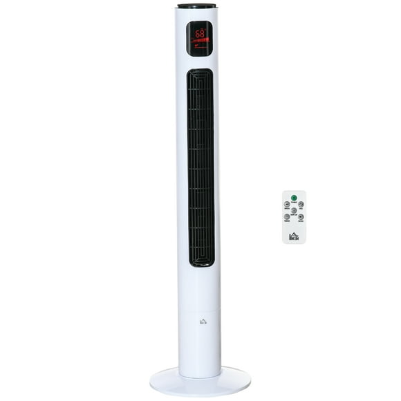 HOMCOM Ventilateur de Tour Autonome pour la Maison avec Minuterie Oscillante 12H