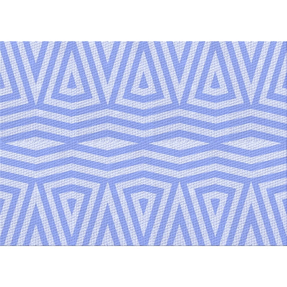 Ahgly Company Machine Washable Indoor Rectangle Transitional Sky Blue Area Rugs, 7' x 9'