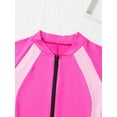 thumbnail image 6 of TSSOE Girls Boys One-Piece Short Sleeve Zippered Shorty Wetsuit Swimsuit Rashguard Sun Protection Rose Red 8, 6 of 7