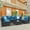 Brown/Peacock Blue, variant on ZXRLHX 3PCS Outdoor Patio Furniture Set,Chaise Longue with Couch & Coffee Table, Outdoor Wicker Conversation Set.