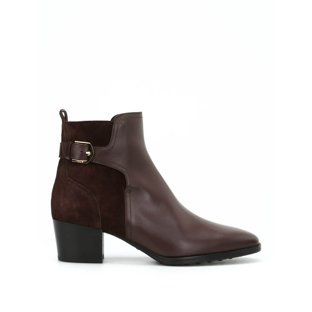 TOD'S - Tods Womens Leather And Suede Ankle Boots in Chocolate/ Dark ...
