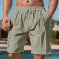 thumbnail image 2 of Men's Quick-Dry Summer Sports Shorts, Casual Zippered Multi-Pocket Outdoor Shorts with Breathable Mesh Lining ,Army Green L, 2 of 5