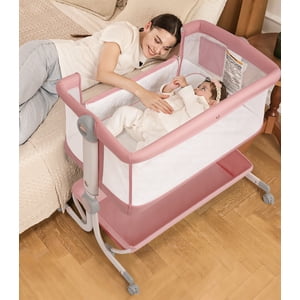 Babyeap 3-in-1 Bassinet Bedside Sleeper, Height Adjustable