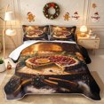 thumbnail image 2 of Erosebridal Berry Pie Twin Quilt Set 2 Pieces,Cozy Christmas Twin Coverlet Set,Orange Brown,1 Bedspread and 1 Pillowcase, 2 of 7