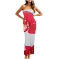 thumbnail image 4 of Miqool Womens Floral Printed Boho Tube Maxi Dress Summer Strapless Bodycon Party Club Night Out Long Dresses Cocktail Dresses, 4 of 8