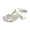 White, variant on Women's Chunky Block Heels Sandals - Platform High Heel Strappy Summer Sandals with Ankle Strap, Square Open Toe Dressy Comfortable Shoes for Women