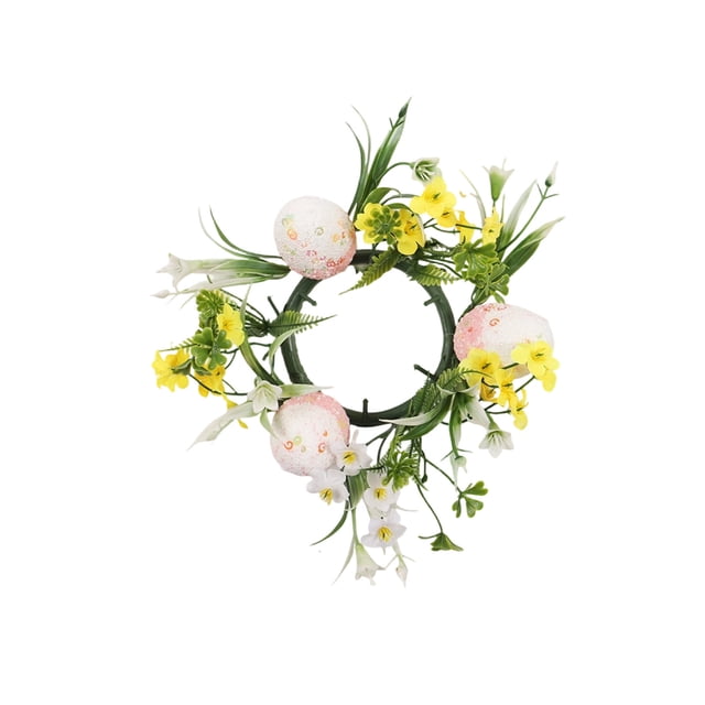 Cheapark Easter Candlestick Wreath with Egg Vines Decoration for Holiday Party Home and Spring Front Door Table Centerpiece