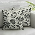 thumbnail image 3 of Creowell Black Grey White Pillow Covers 18x18 Inch Dahlia Floral Decor Throw Pillows Spring Summer Modern Geometry Flower Outdoor Decorative Cushion Cases for Sofa Couch Bed Decorations, 3 of 5