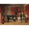 thumbnail image 2 of Ferdinand Georg Waldmüller 24x19 Gold Ornate Framed and Double Matted Museum Art Print Titled - Reception of Grand Duke Alexander Nikolayevich by Prince Metternich in the Vienna Hofburg in 1, 2 of 4