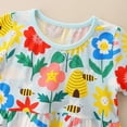thumbnail image 5 of Tfken Summer Dresses For Girls Floral Print Crew Neck Short Sleeve Dresses Trendy Daily Wear Children Comfortable Clothes Yellow Size 7-8 Years, 5 of 6