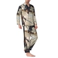 thumbnail image 2 of Salouo Swordsman Cool Dragon Print Button-Front Long Sleeve Pajama Set for Men, Soft 2Pjs Men's Long Sleeve Sleepwear-Large, 2 of 7
