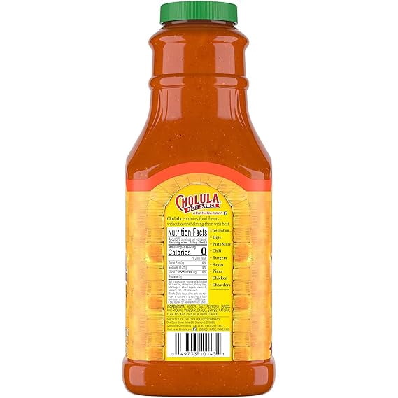 Cholula Non-GMO Chili Garlic Hot Sauce, 64 fl oz Bottle