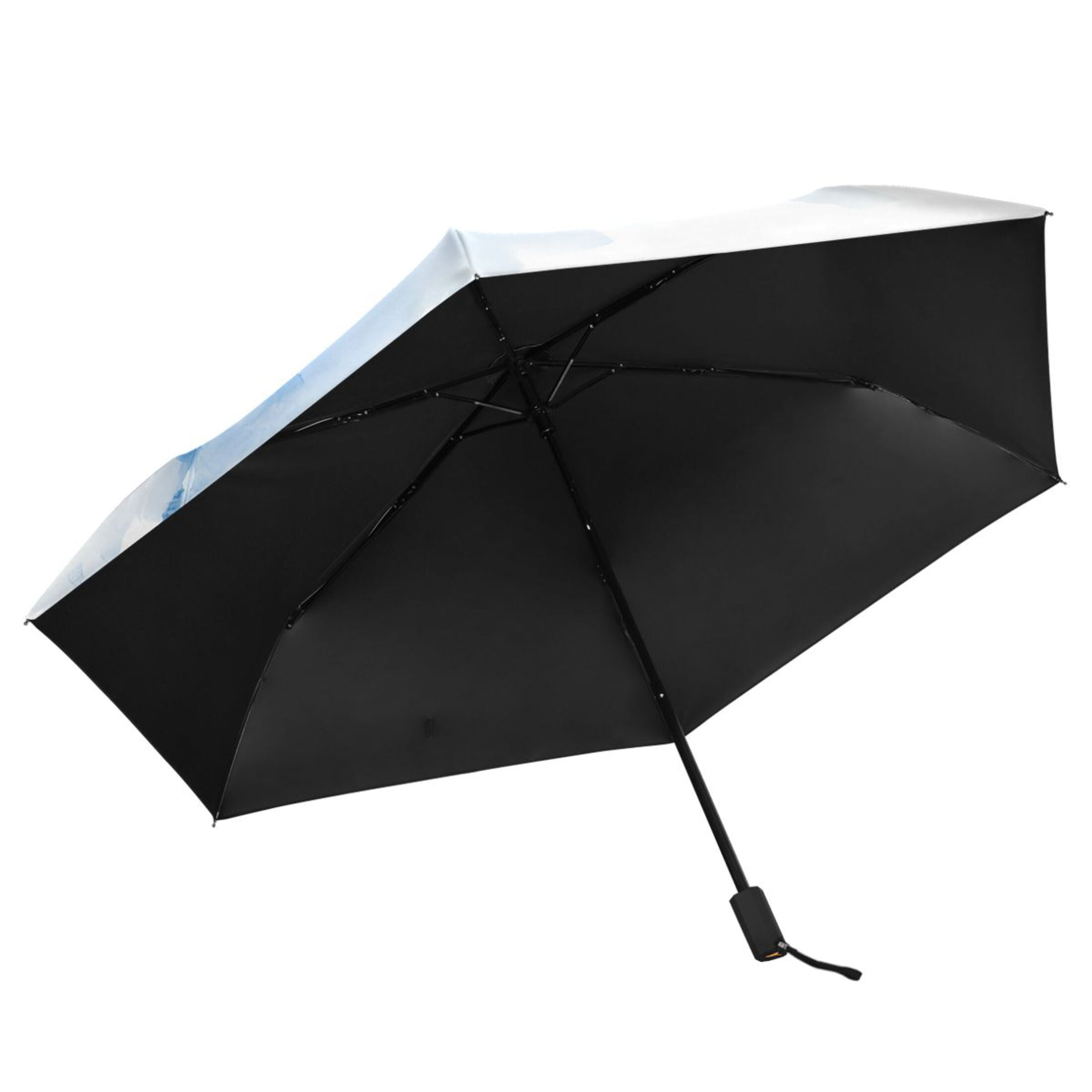 Watercolor Seattle Skyline Compact Sun Umbrella Windproof Travel Umbrellas for Rain Strong Portable UV Protection